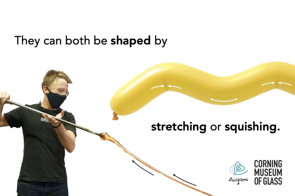 Both can be shaped by stretching and squishing.